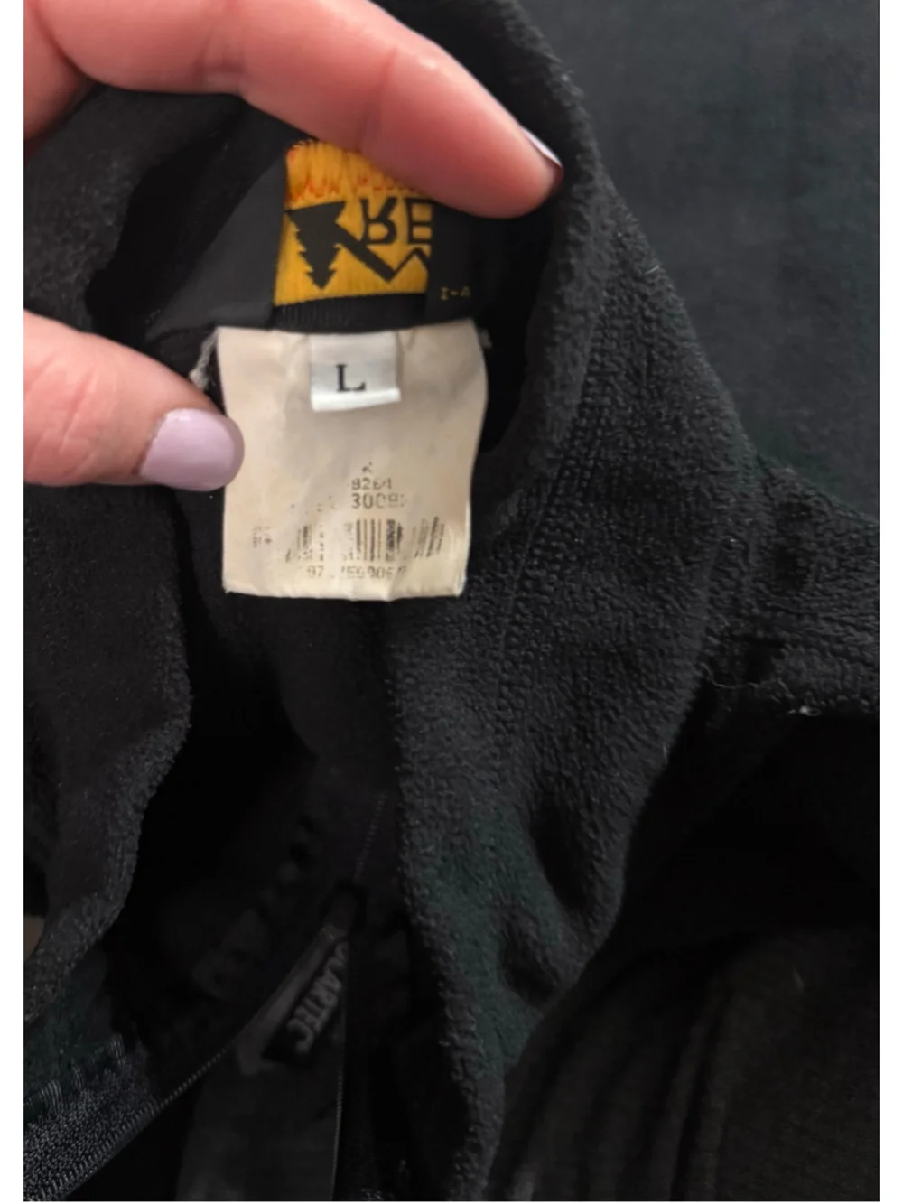 Vintage Men's REI Black Polartec Fleece Quarter Zip Sweater L